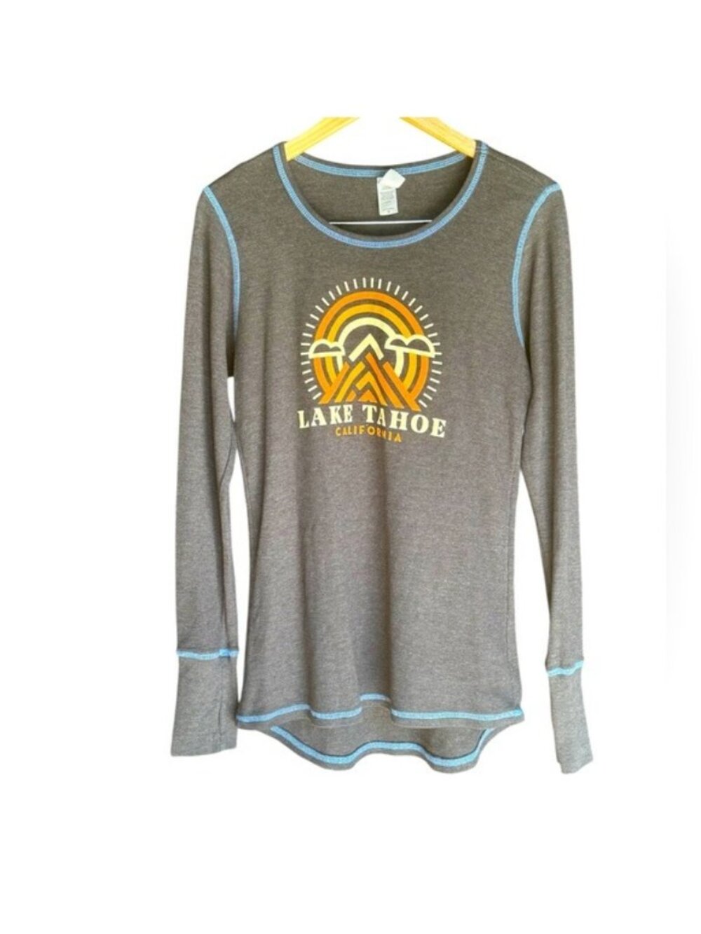 LAKE TAHOE CREW‎ HEATHER BLACK XL Henley thermal top